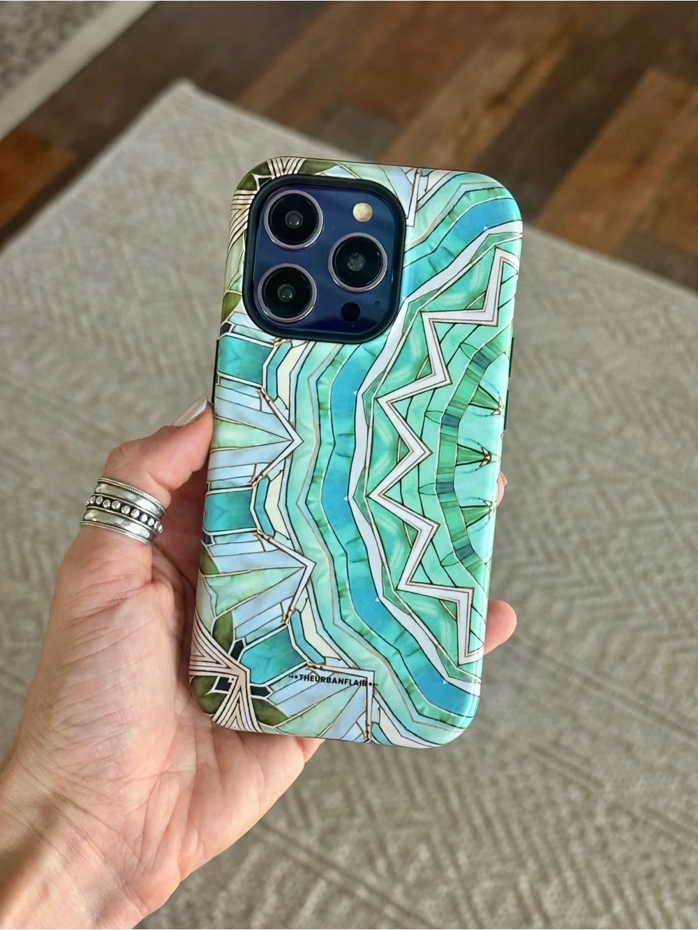 Green Boho Mandala MagSafe Tough Case For iPhone 14 Pro